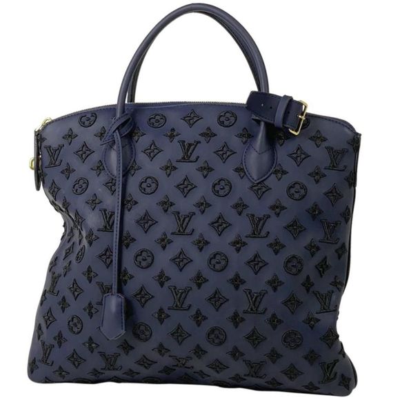 Louis Vuitton Lockit Vertical Handbag Desire Handbag Monogram Blue Marine - Picture 1 of 8